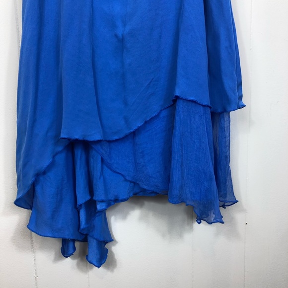 Alice + Olivia Anika Layered Asymmetrical Silk Hem Tank Dress Sz M - Picture 13 of 15